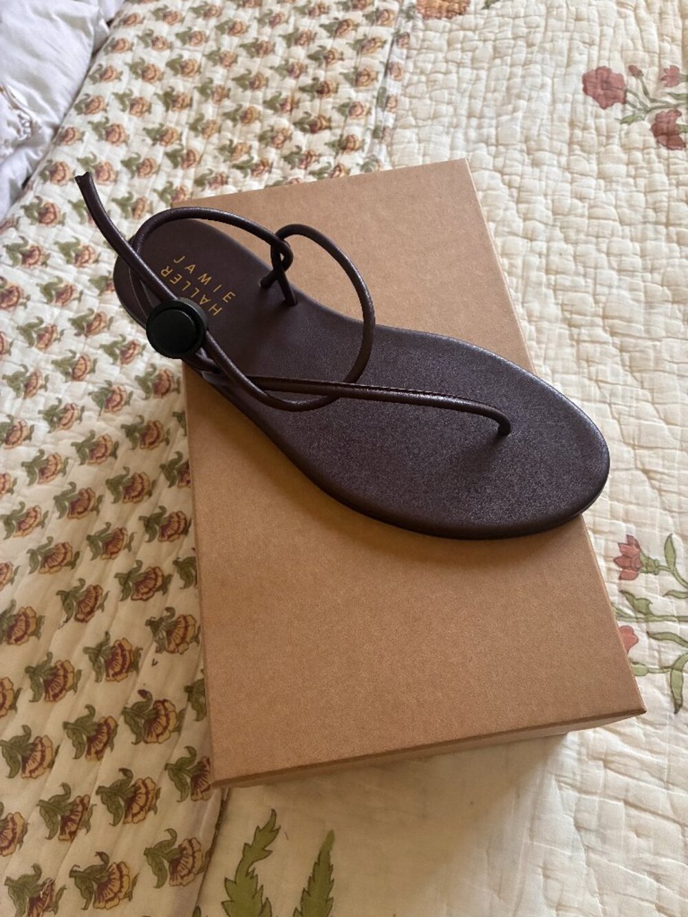 NWT Jamie Haller String Theory leather thong sandals in Aubergine // Size 39
